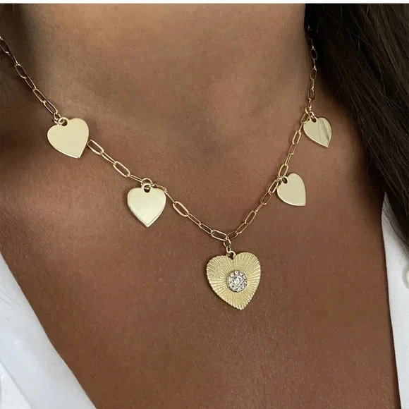 New $250 Jennifer Miller 14k gold plated heart charm necklace - Picture 6 of 6